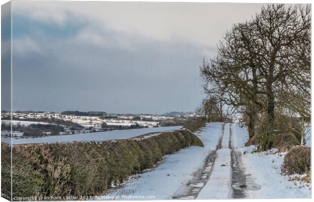 Towards Bowes from Van Farm Lane, Teesdale in Winter Canvas Print by Richard Laidler