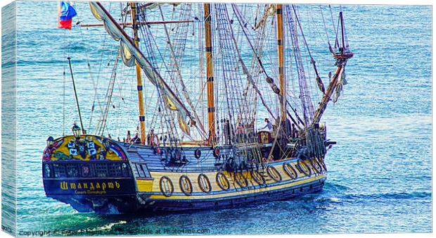 Tall Ship Leaving Plymouth Devon Canvas Print by Peter F Hunt