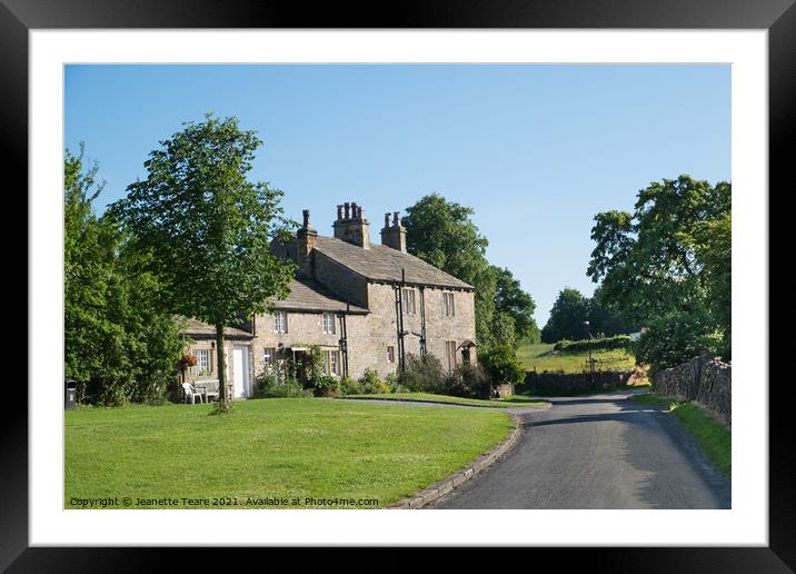 Cottages at Downham, Lancashire Framed Mounted Print by Jeanette Teare