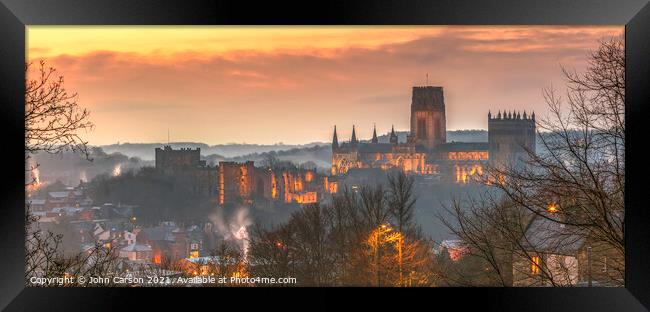  Sunrise Over Durham Cathedral Framed Print by John Carson