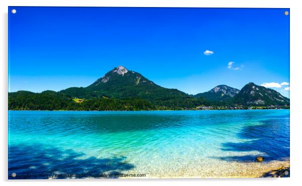 Fuschlsee lake. Austria. Acrylic by Sergey Fedoskin