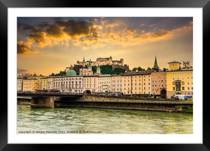 Salzburg town. Salzach river. Austria. Framed Mounted Print by Sergey Fedoskin