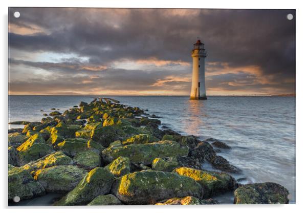 Perch Rock Lighthouse at New Brighton near Liverpo Acrylic by Tony Keogh