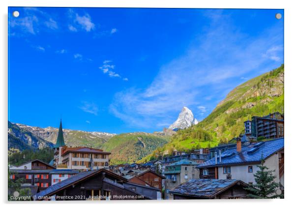 Zermatt and the Matterhorn Acrylic by Graham Prentice