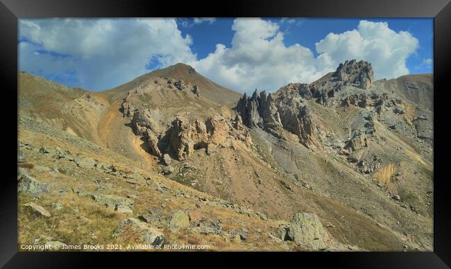 Mercantour mountain ridge Framed Print by James Brooks