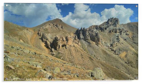 Mercantour mountain ridge Acrylic by James Brooks