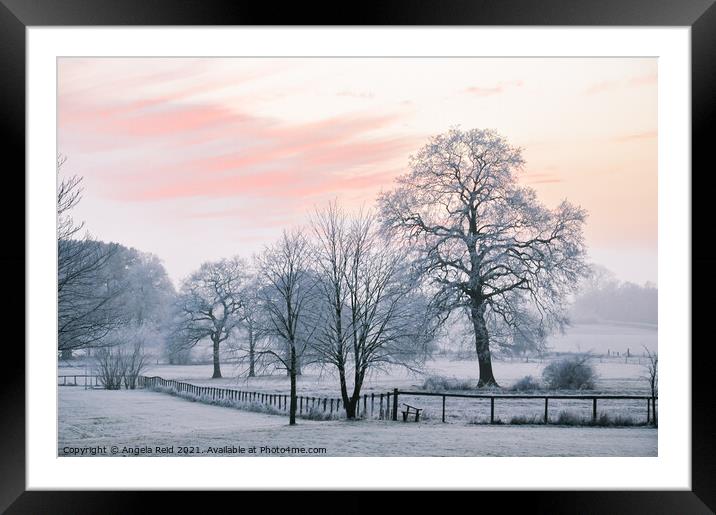 Sunset Snow Framed Mounted Print by Reidy's Photos