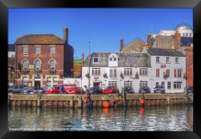 Serenity on Weymouth Harbour Framed Print by Nicola Clark
