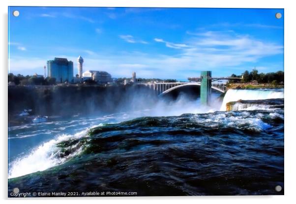 Niagara Falls, New  York Acrylic by Elaine Manley