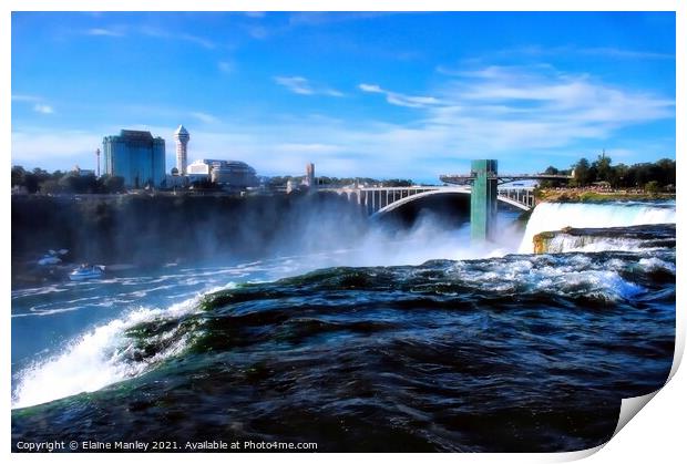 Niagara Falls, New  York Print by Elaine Manley