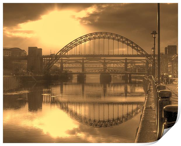 Sepia Tyne Print by George Young