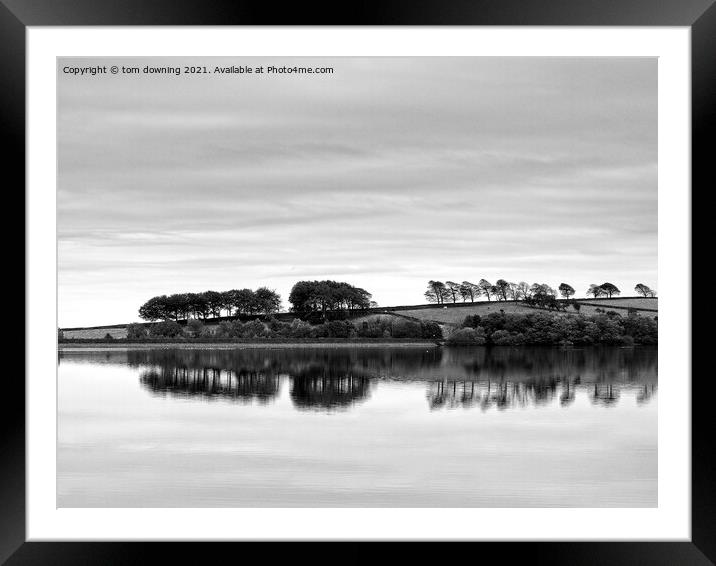 Distant Reflection in black&white Framed Mounted Print by tom downing