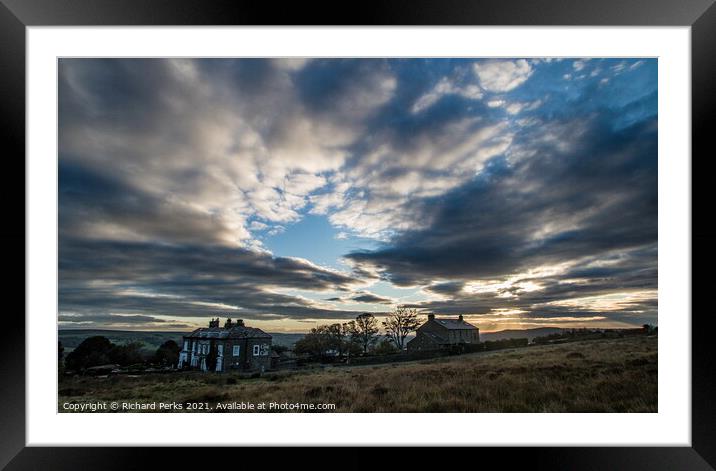 Cow and Calf Pub daybreak Framed Mounted Print by Richard Perks