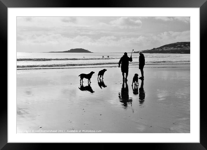 Millendreath Beach, Cornwall. Framed Mounted Print by Neil Mottershead