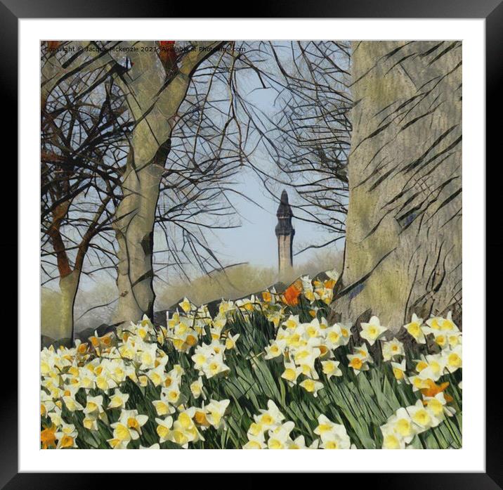WAINHOUSE TOWER THROUGH THE DAFFODILS Framed Mounted Print by Jacque Mckenzie