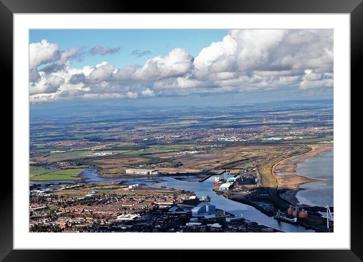Aerial view of Blyth Harbour. Framed Mounted Print by mick vardy