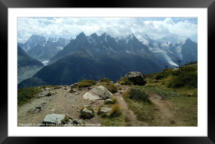 A view of Mont Blanc Framed Mounted Print by James Brooks