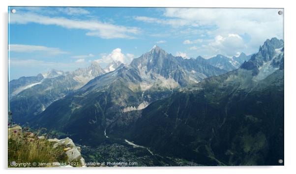 A mountain near Mont Blanc Acrylic by James Brooks