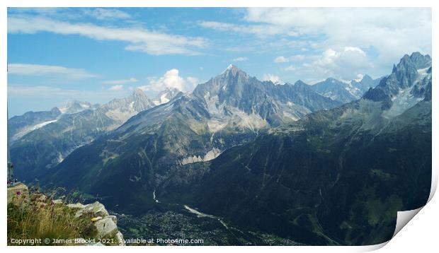 A mountain near Mont Blanc Print by James Brooks