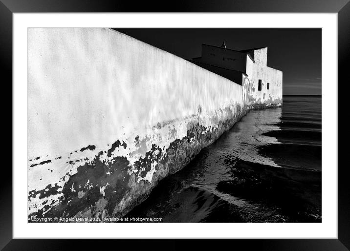 Tidal Mill Wall in Olhao Framed Mounted Print by Angelo DeVal