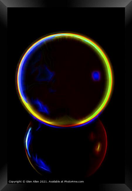 Neon Marble Framed Print by Glen Allen