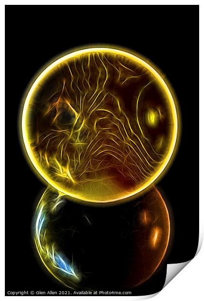 Electric Crystal Ball Print by Glen Allen