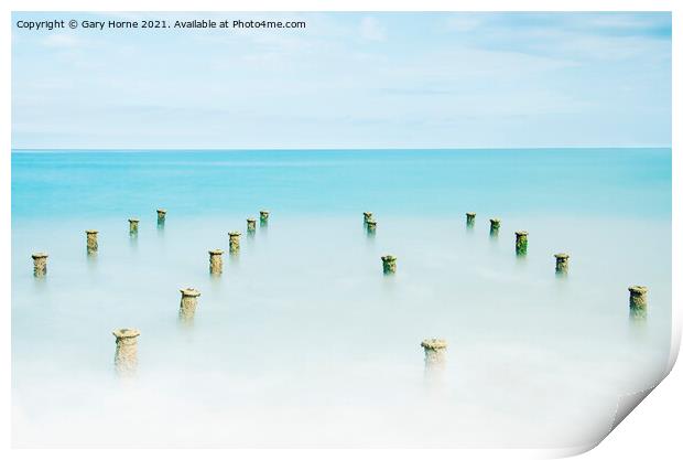 The Pier Stumps Print by Gary Horne