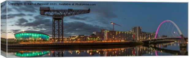 River Clyde at Night Canvas Print by Kamal Purewall
