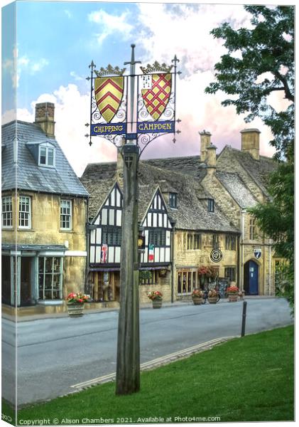 Chipping Campden Portrait  Canvas Print by Alison Chambers