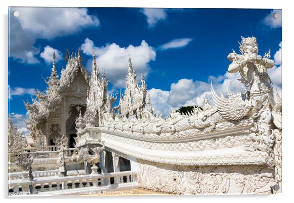 Wat Rong Khun in Chiang Rai.  Acrylic by Kevin Hellon