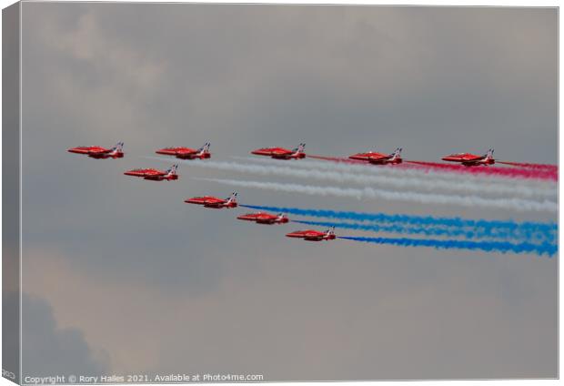 Red Arrows Canvas Print by Rory Hailes