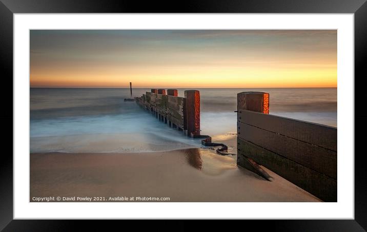 Dawn on Cart Gap Beach Norfolk Framed Mounted Print by David Powley
