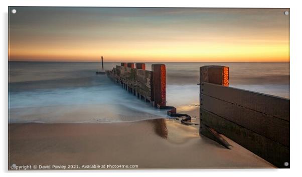 Dawn on Cart Gap Beach Norfolk Acrylic by David Powley