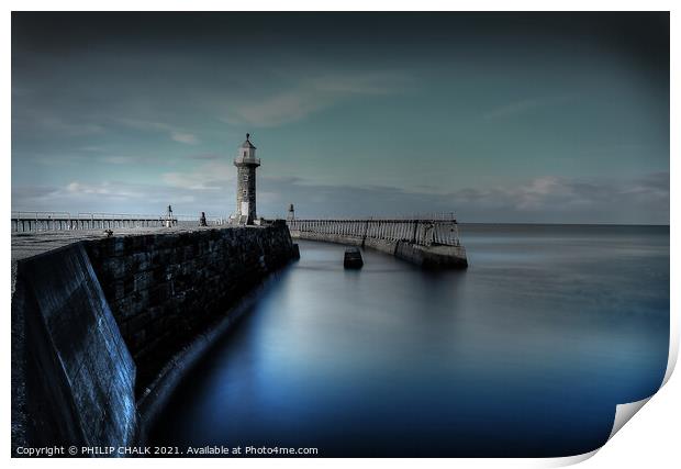 Surreal blue Whitby 40  Print by PHILIP CHALK