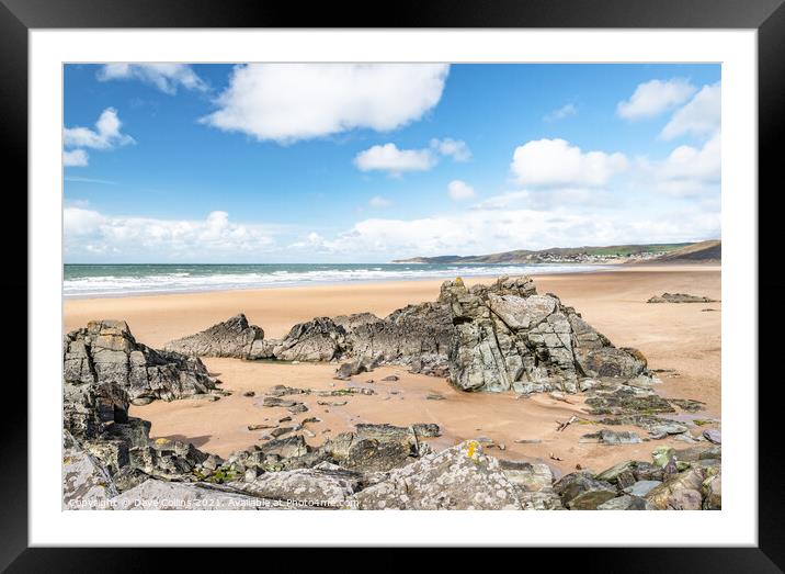 Putsborough and Woolacombe Beach Framed Mounted Print by Dave Collins