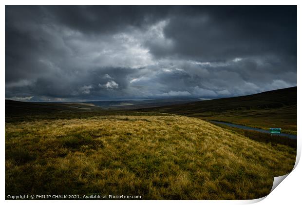 Desolation and moody on the Yorkshire Dales Print by PHILIP CHALK
