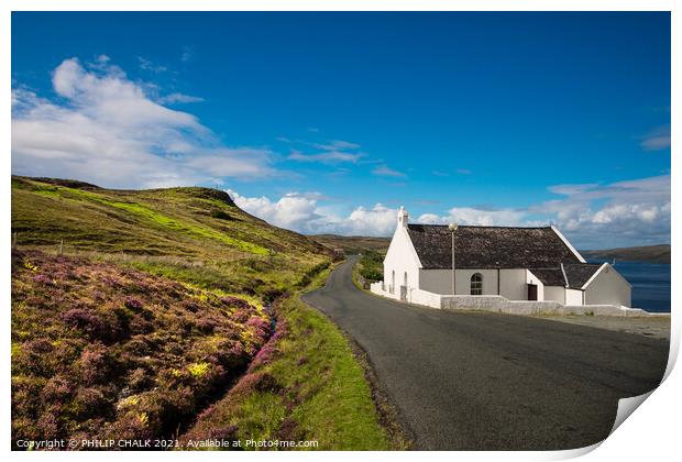 White house on the Isle Of Skye 44 Print by PHILIP CHALK