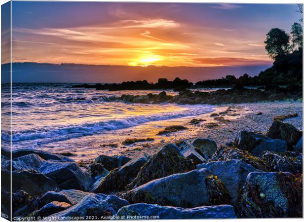 Sunrise At Seagrove Bay Canvas Print by Wight Landscapes
