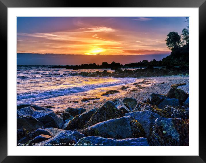 Sunrise At Seagrove Bay Framed Mounted Print by Wight Landscapes