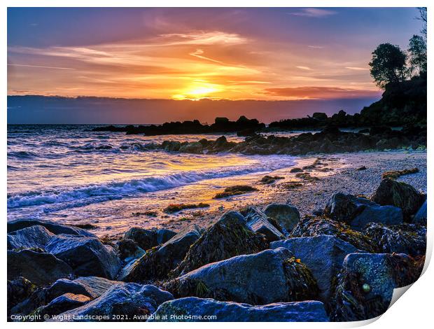 Sunrise At Seagrove Bay Print by Wight Landscapes