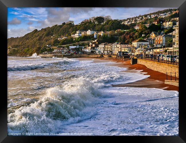 Ventnor Winter Beach Surf Framed Print by Wight Landscapes