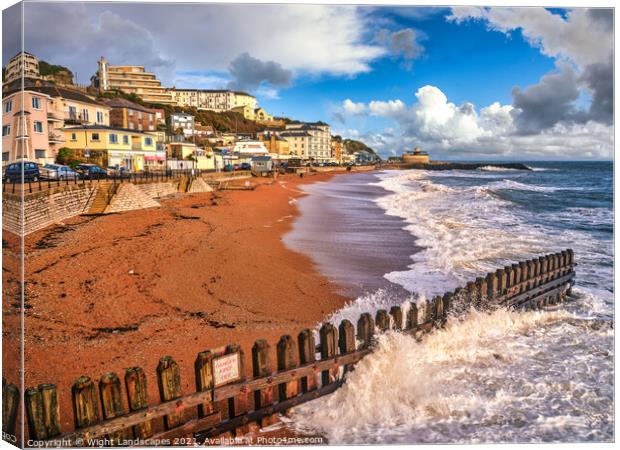 Ventnor Beach Isle Of Wight Canvas Print by Wight Landscapes