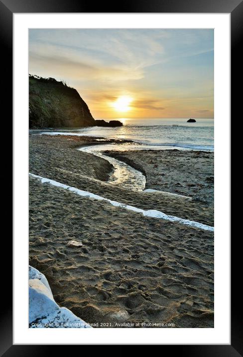 Millendreath Beach At Sunrise. Framed Mounted Print by Neil Mottershead