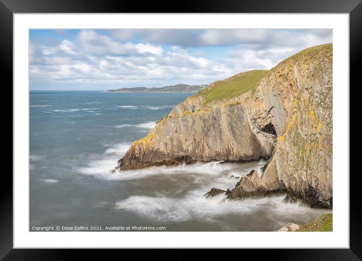 Cliffs at Baggy point, Devon, England Framed Mounted Print by Dave Collins