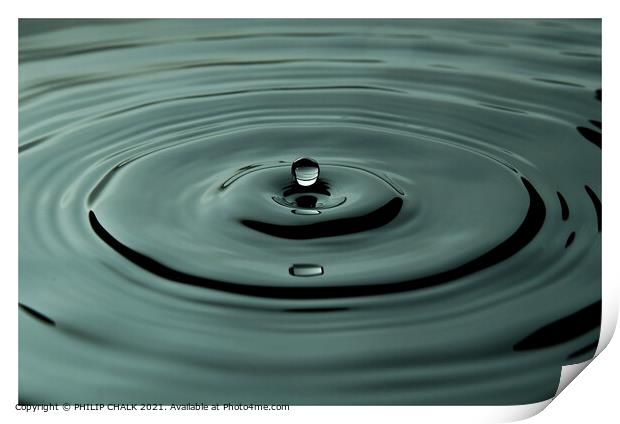 One moment in time of a water droplet 45 Print by PHILIP CHALK