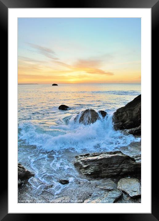 Sunrise Across Looe Bay Framed Mounted Print by Neil Mottershead