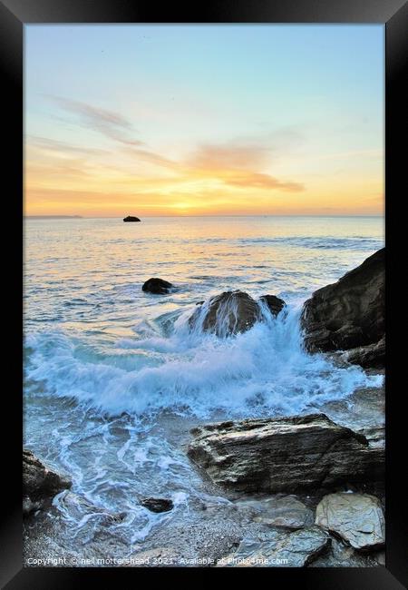Sunrise Across Looe Bay Framed Print by Neil Mottershead