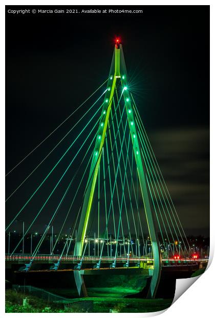 The Northern Spire at night Print by Marcia Reay