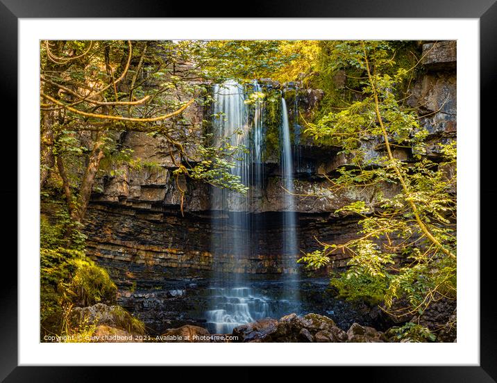 Waterfall Framed Mounted Print by Gary chadbond