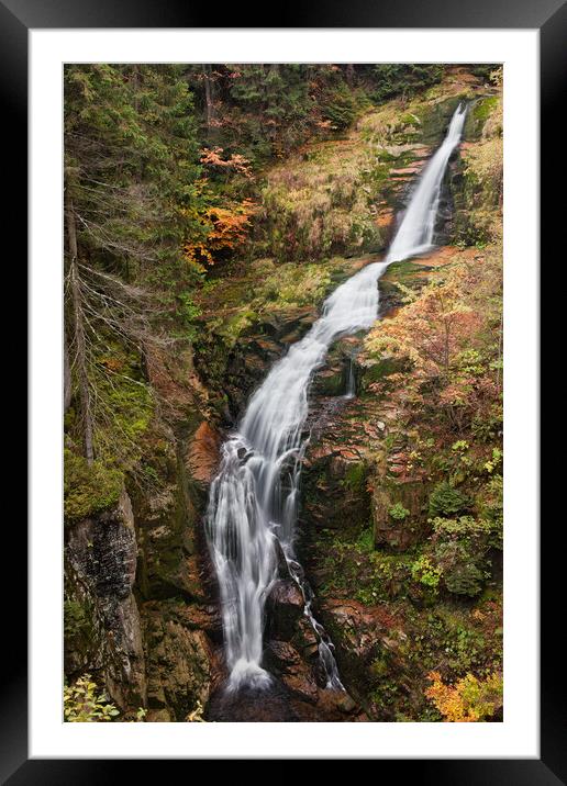 Kamienczyk Waterfall in Poland Framed Mounted Print by Artur Bogacki